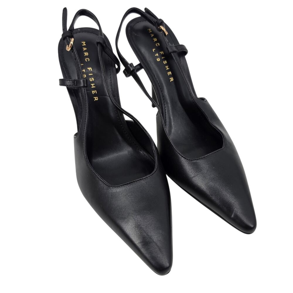 NWOT Marc Fisher LTD Black Torry Slingback Pointed Toe Stiletto Heels Size 9